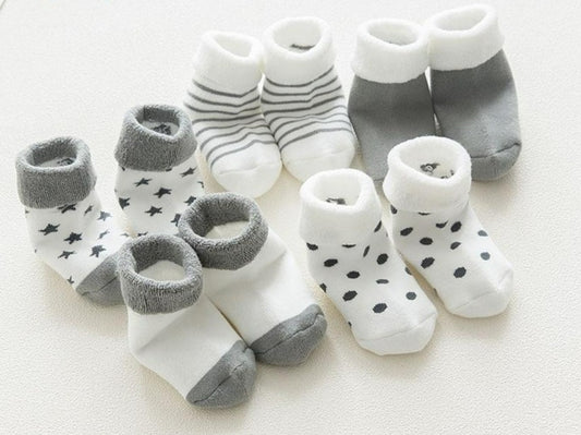 5 Pack Cozy Unisex Baby Socks
