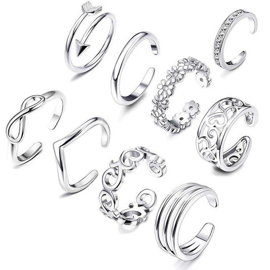 Darling Silver Toe Ring Sets