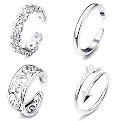 Darling Silver Toe Ring Sets