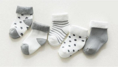 5 Pack Cozy Unisex Baby Socks