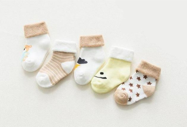 5 Pack Cozy Unisex Baby Socks