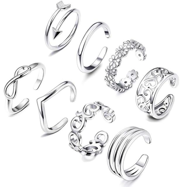 Darling Silver Toe Ring Sets