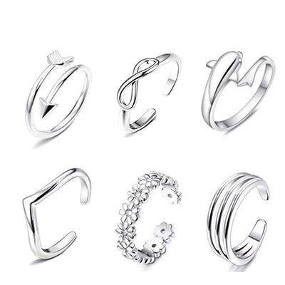 Darling Silver Toe Ring Sets