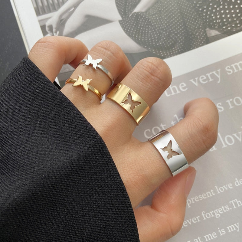 Butterfly Rings Set