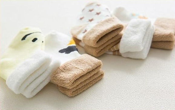 5 Pack Cozy Unisex Baby Socks