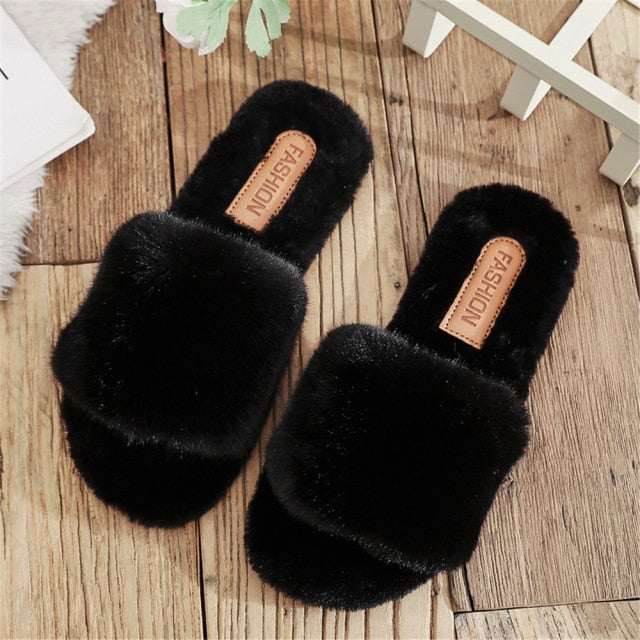 Alyssa Soft Faux Fur Slides