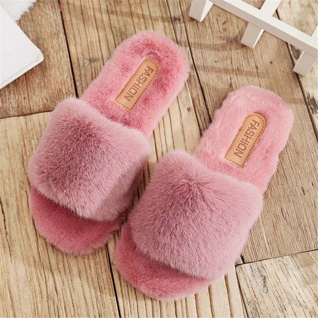 Alyssa Soft Faux Fur Slides