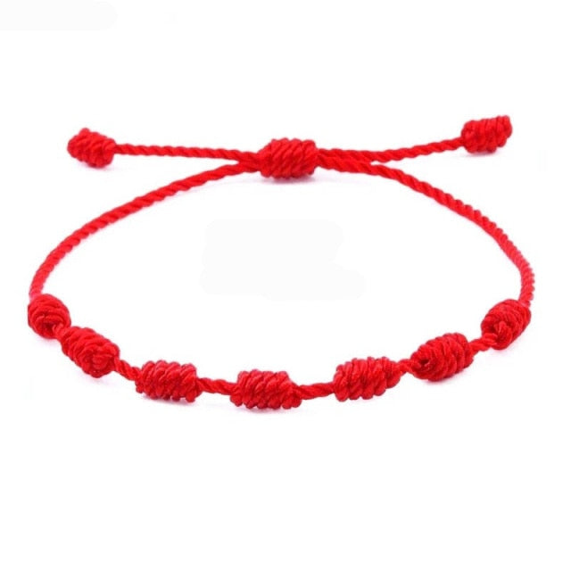 7 Knots Red Rope Bracelet