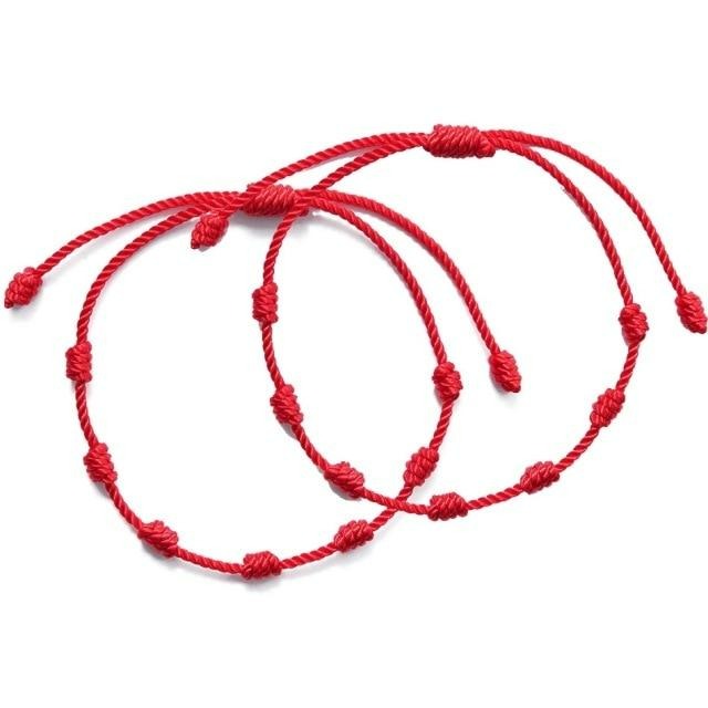 7 Knots Red Rope Bracelet