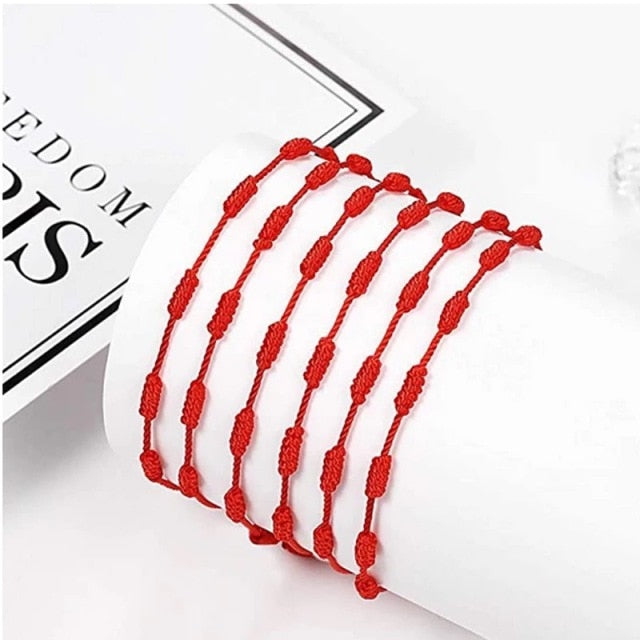 7 Knots Red Rope Bracelet